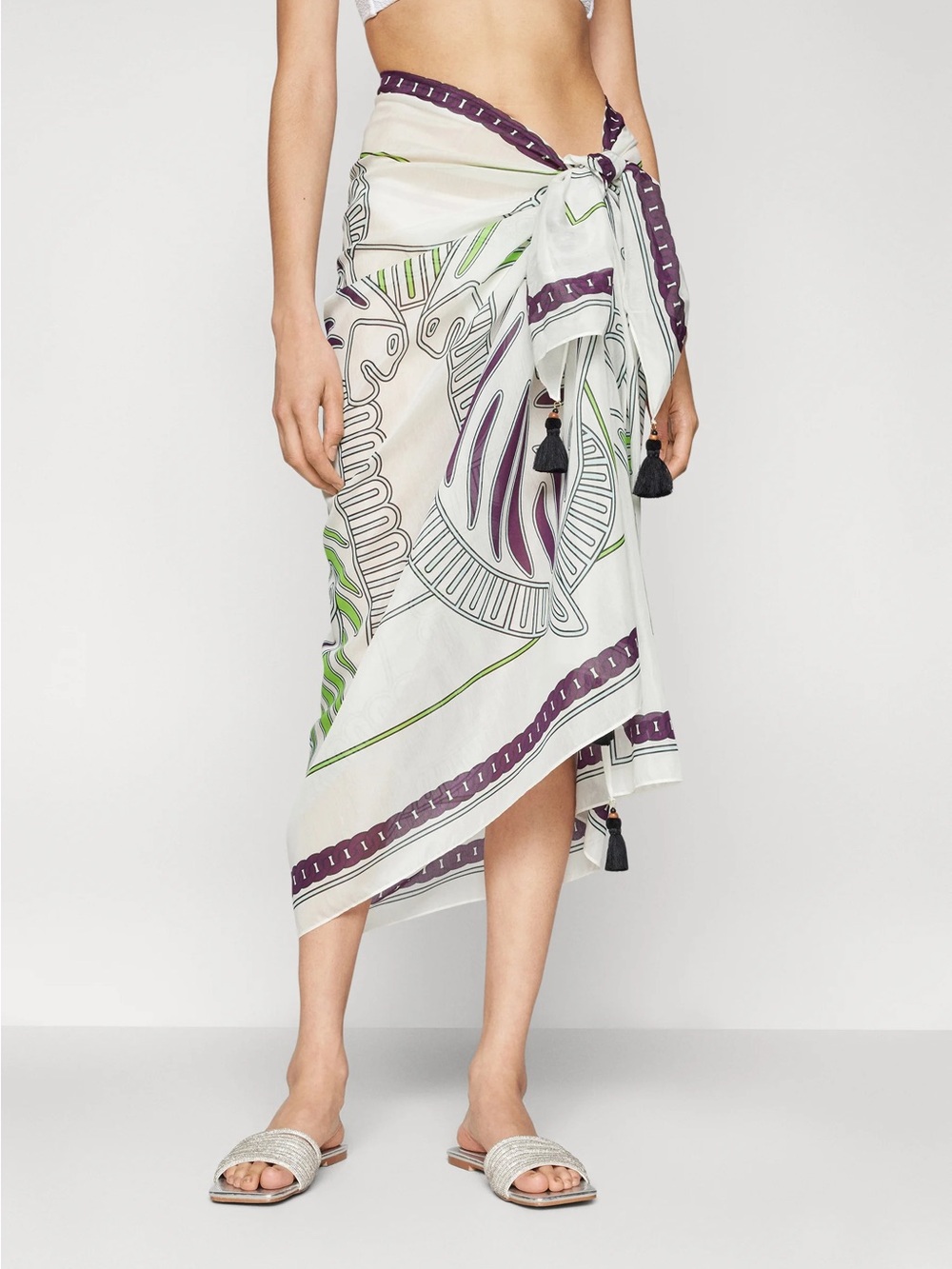 Tory Burch Ivory Zebra Pareo / Beach Cover Up (NWT)